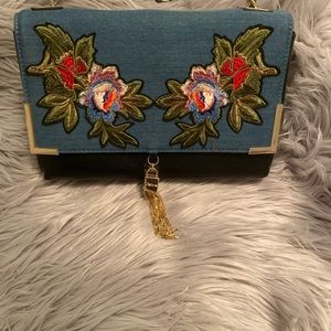 bebe denim chain crossbody